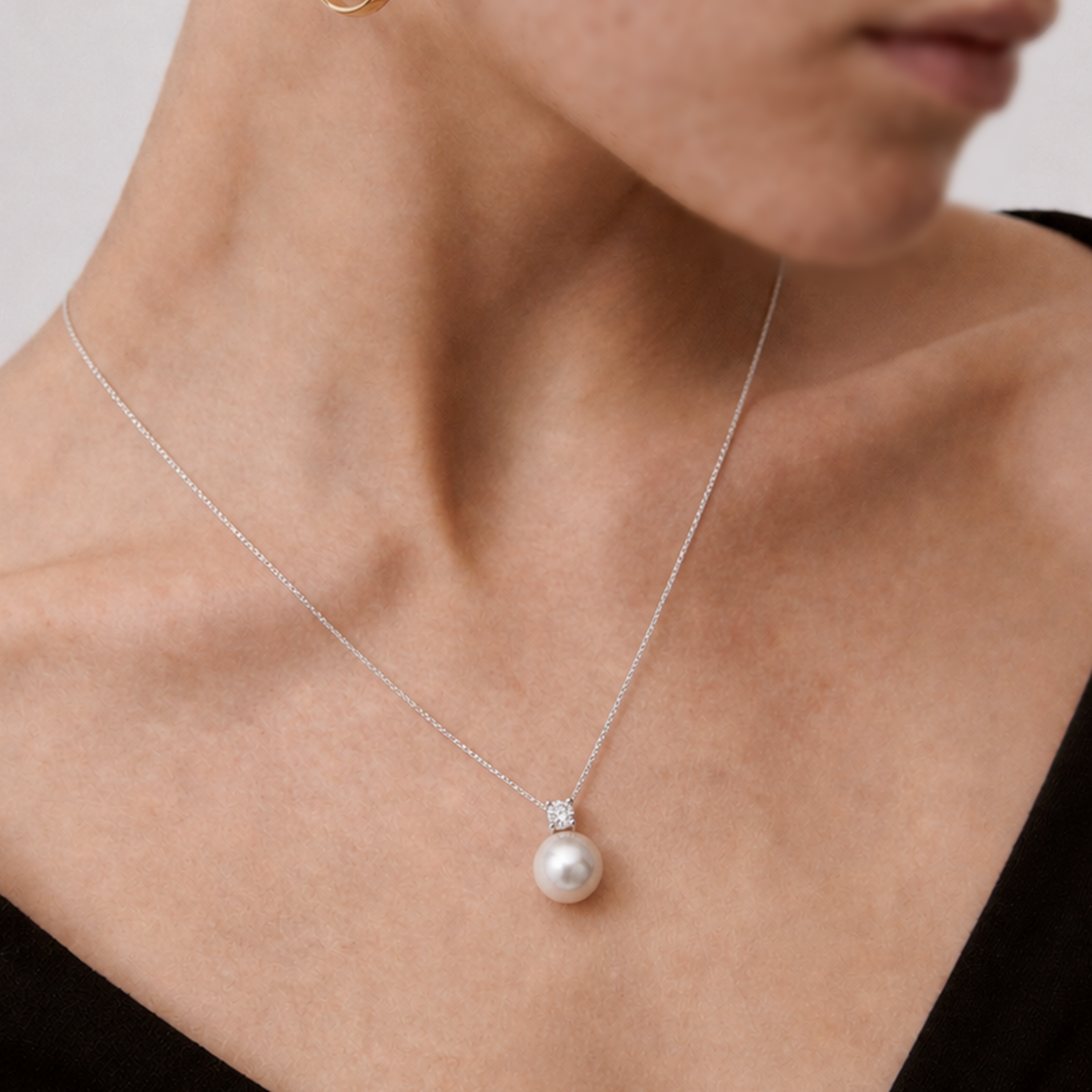 Sterling Silver Pearl Drop Necklace