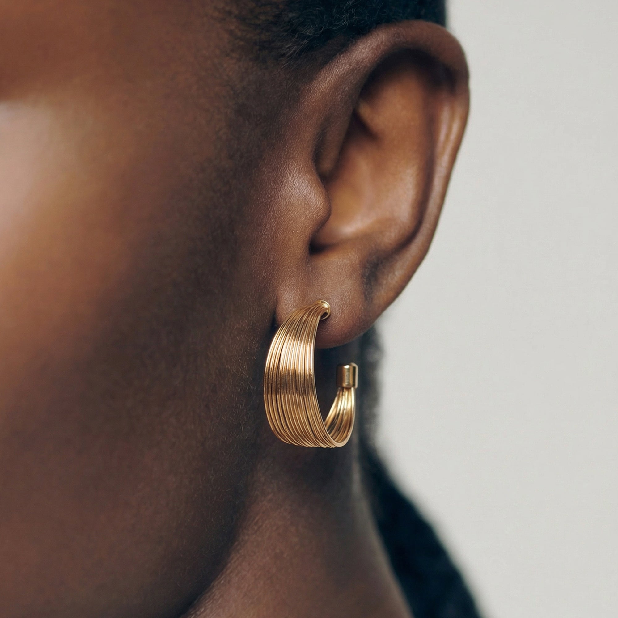 Ribbed Multi-Wire Hoop Earrings