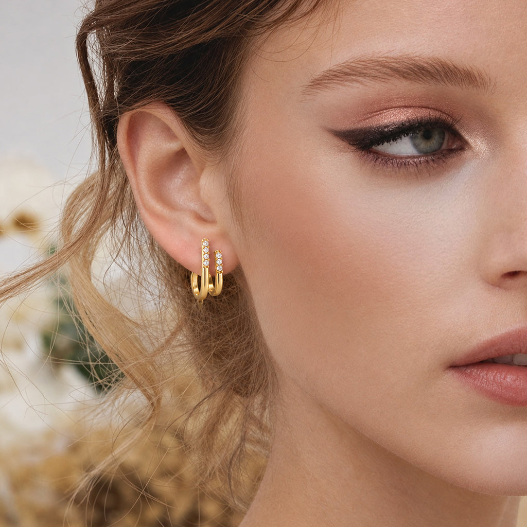 18K Gold-Plated S925 5A Zircon Star Drop Earrings