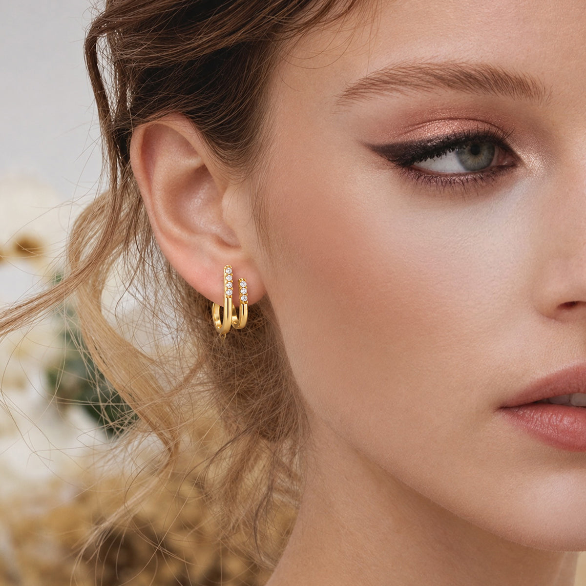 18K Gold-Plated S925 5A Zircon Star Drop Earrings