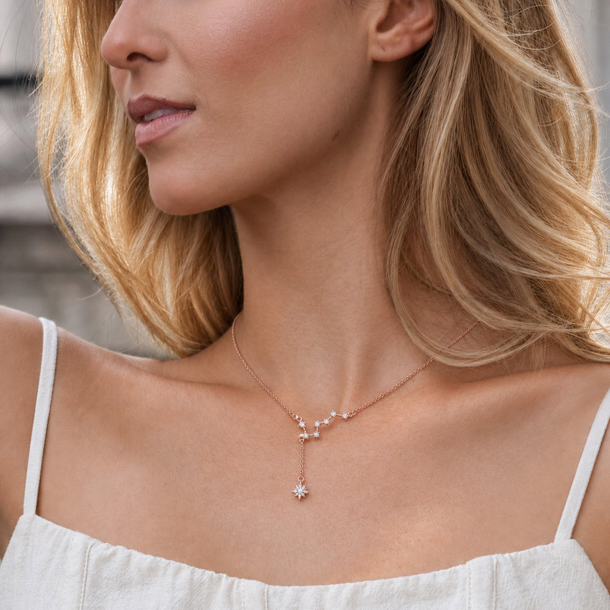 Constellation Drop Star Fine Silver Necklace