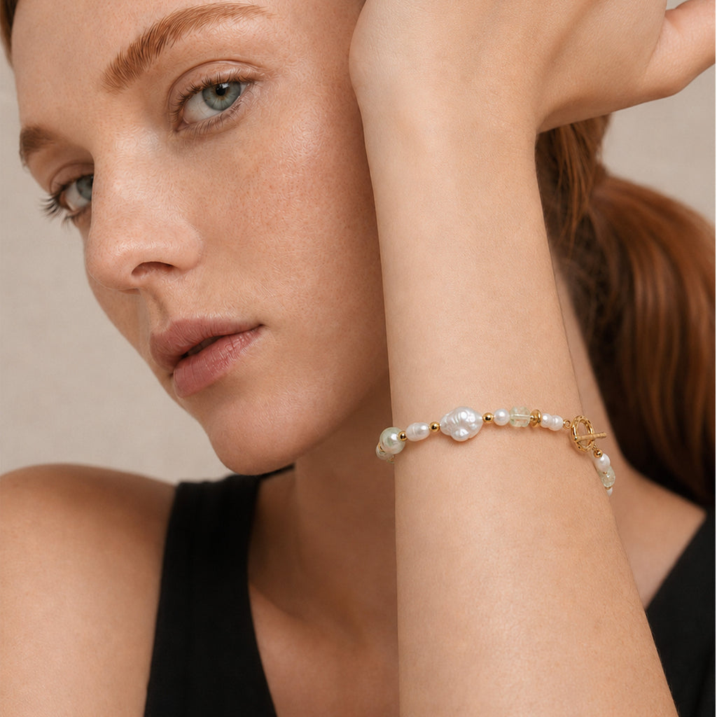 18K Gold-Plated Irregular Baroque Pearl Bracelet