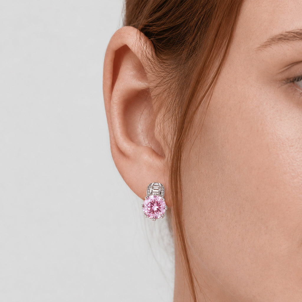 Crystal Round Drop Stud Earrings