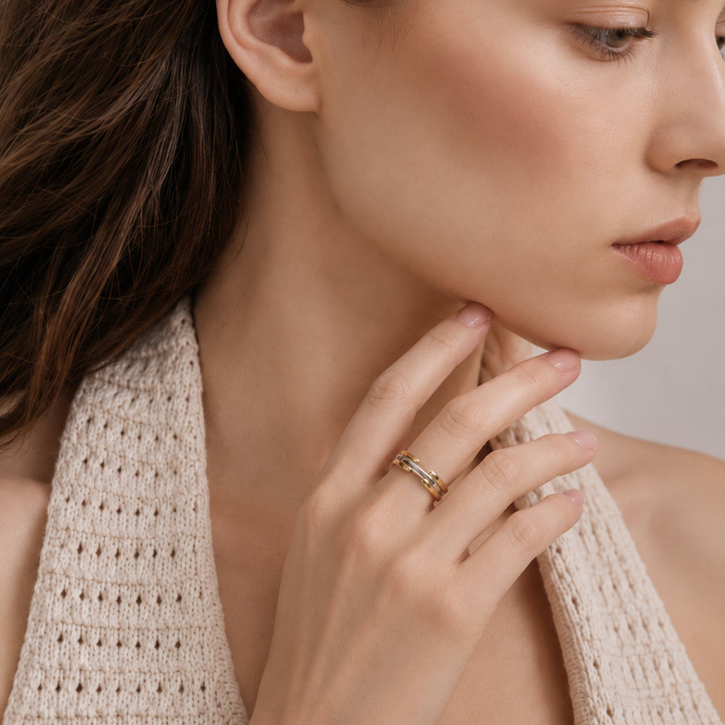 S925 CZ Multi-Band Adjustable Ring