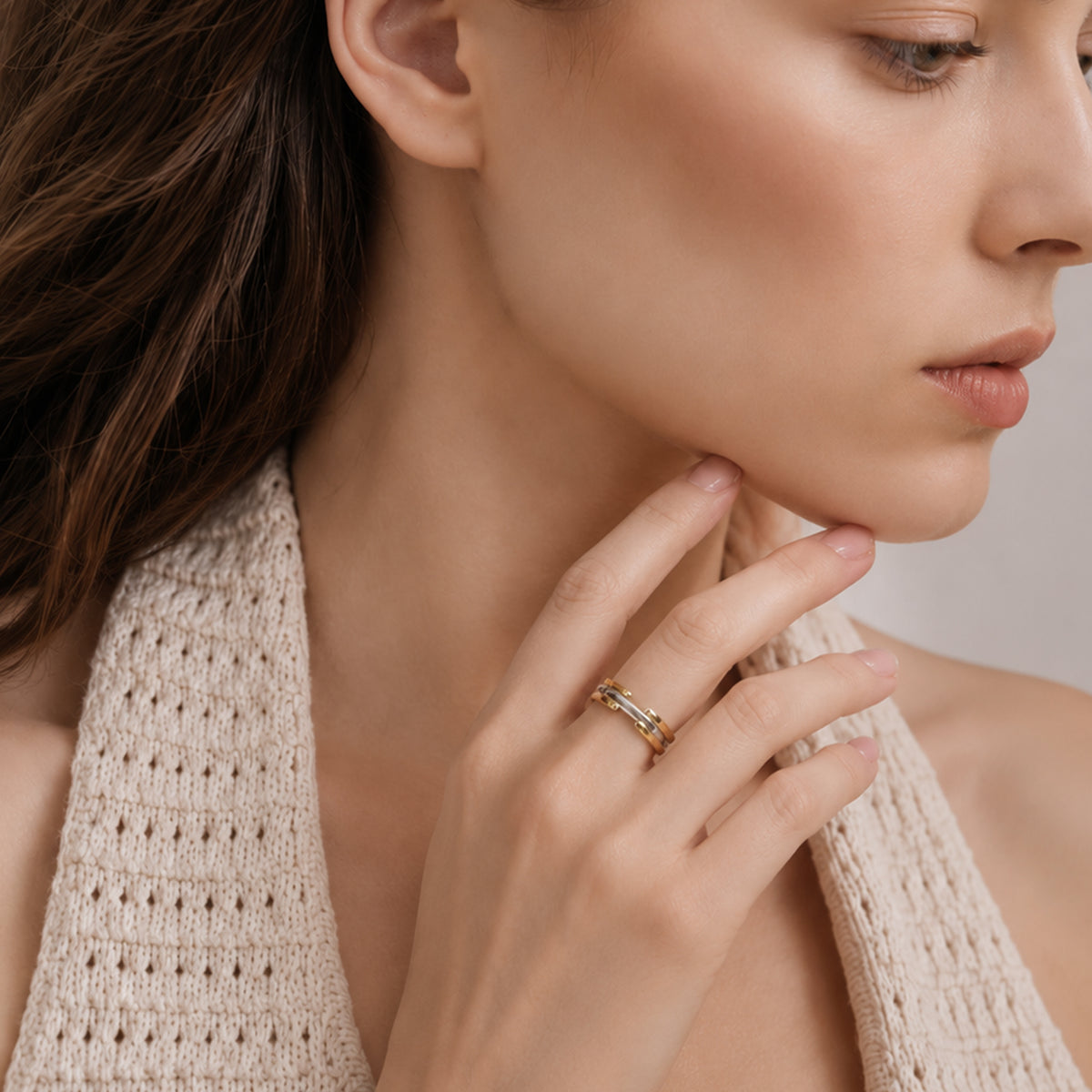 S925 CZ Multi-Band Adjustable Ring
