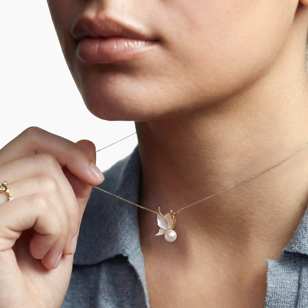 Pearl Butterfly Pendant Necklace