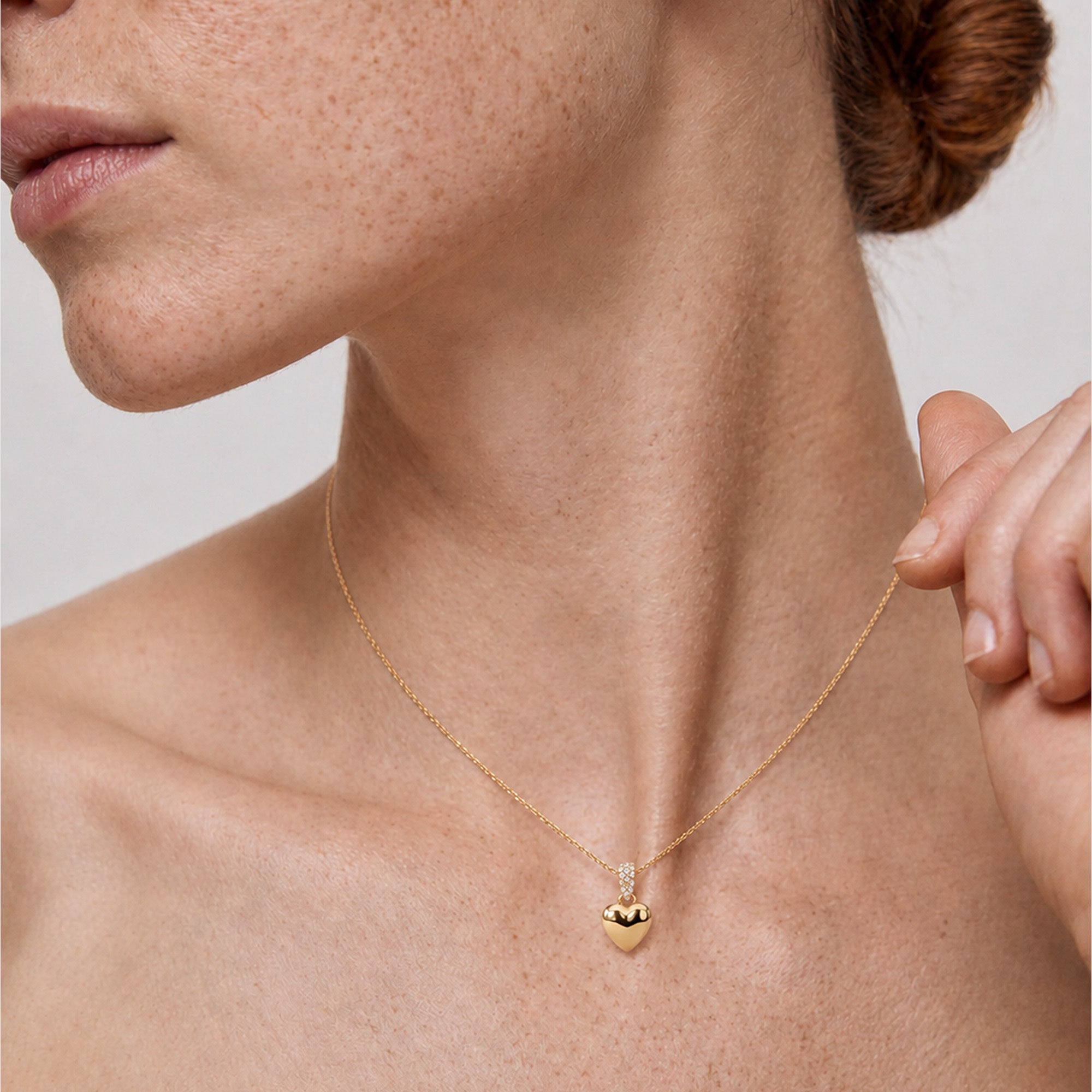 Crystal Bail Heart Pendant Necklace