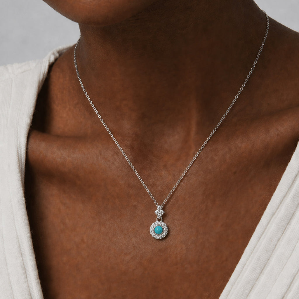 S925 Silver Turquoise-Tone Necklace