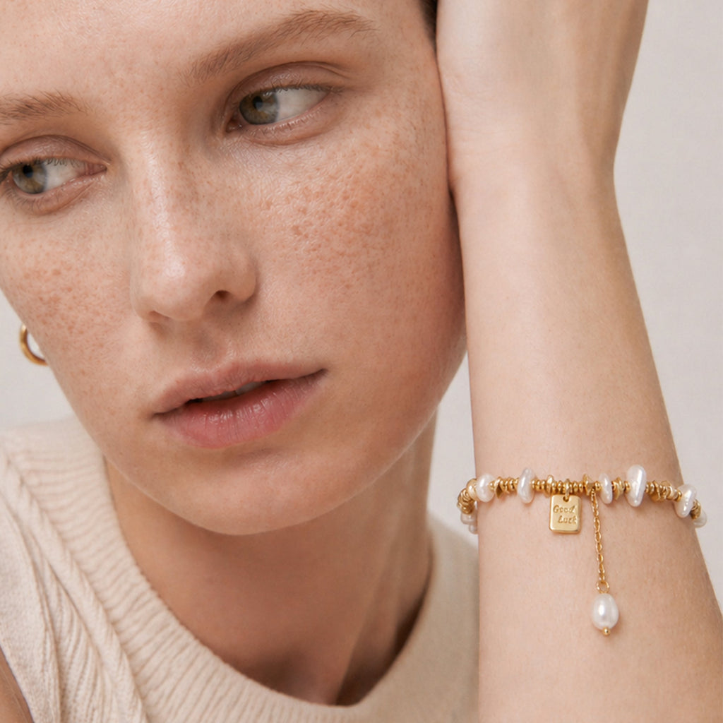 18K Gold-Plated Baroque Pearl Bracelet