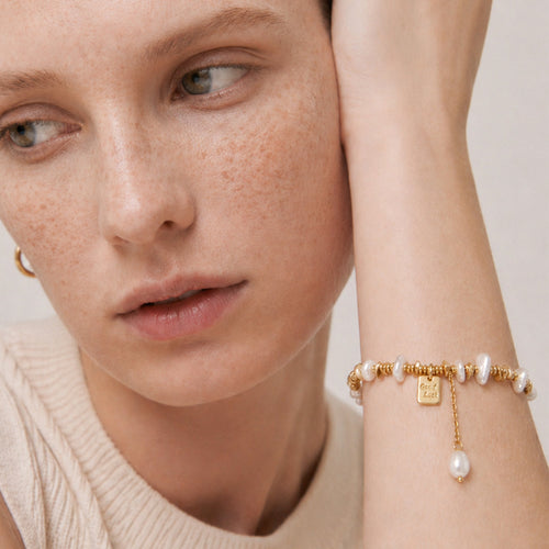 18K Gold-Plated Baroque Pearl Bracelet