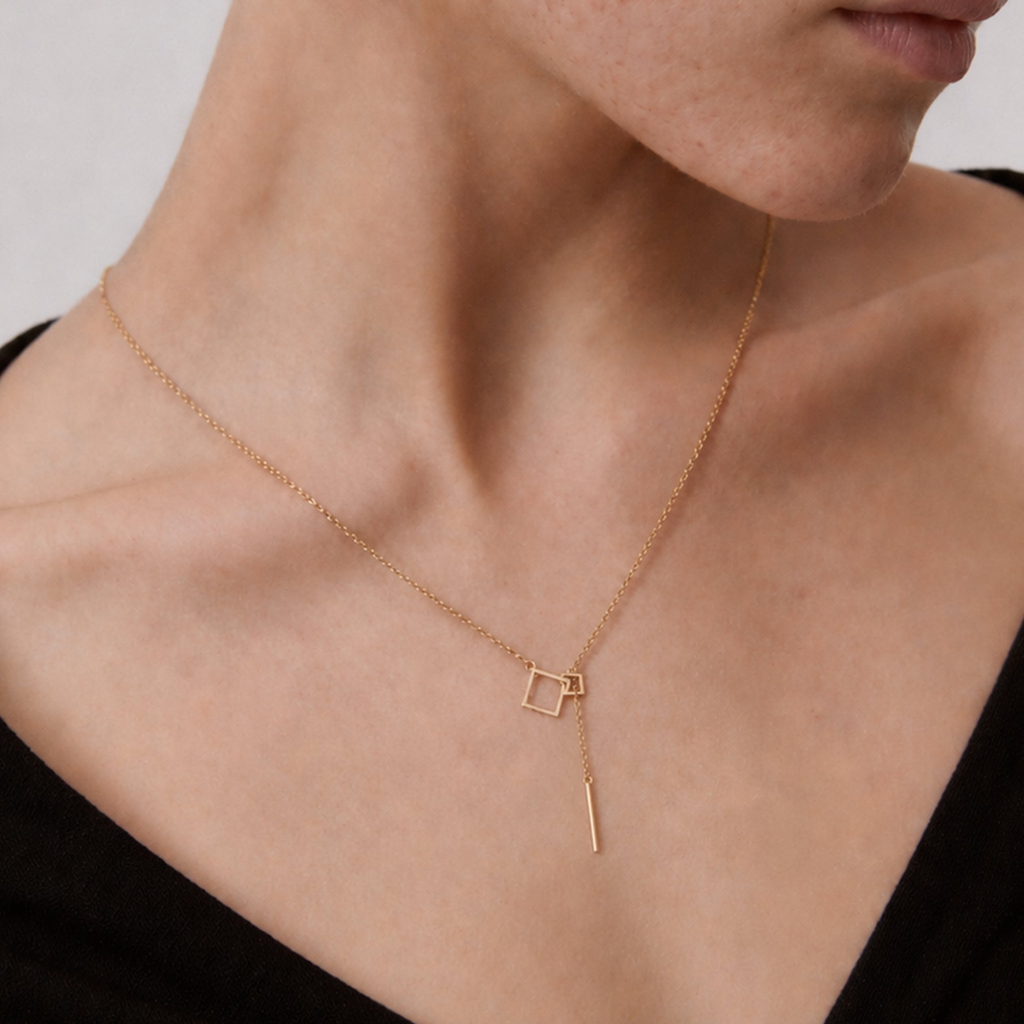 Gold-Plated S999 Silver Lariat Necklace