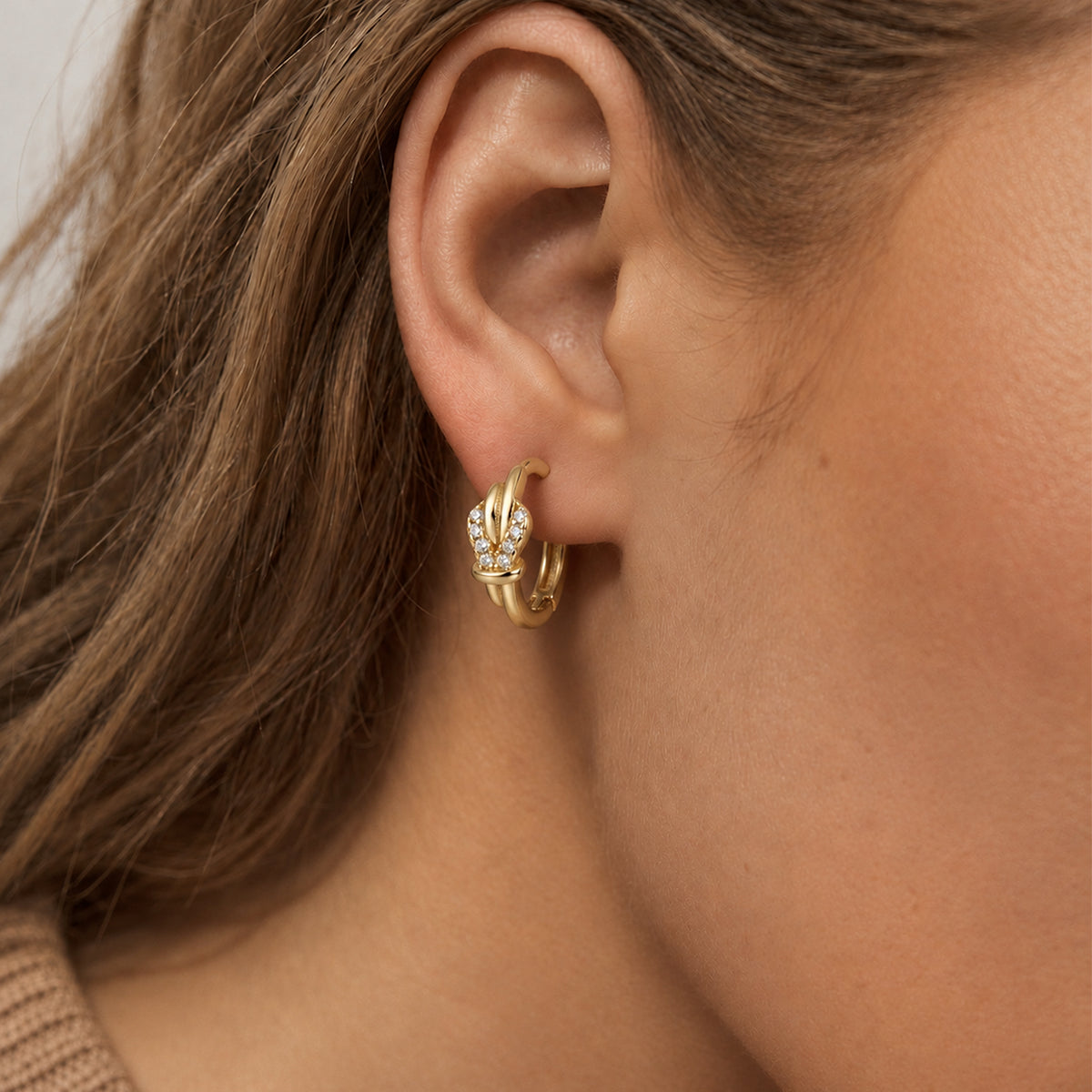 Flame Zircon Sterling Silver Hoop Earrings