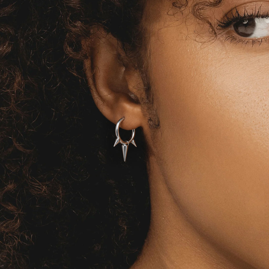 Spike Detail Huggie Hoop Earrings