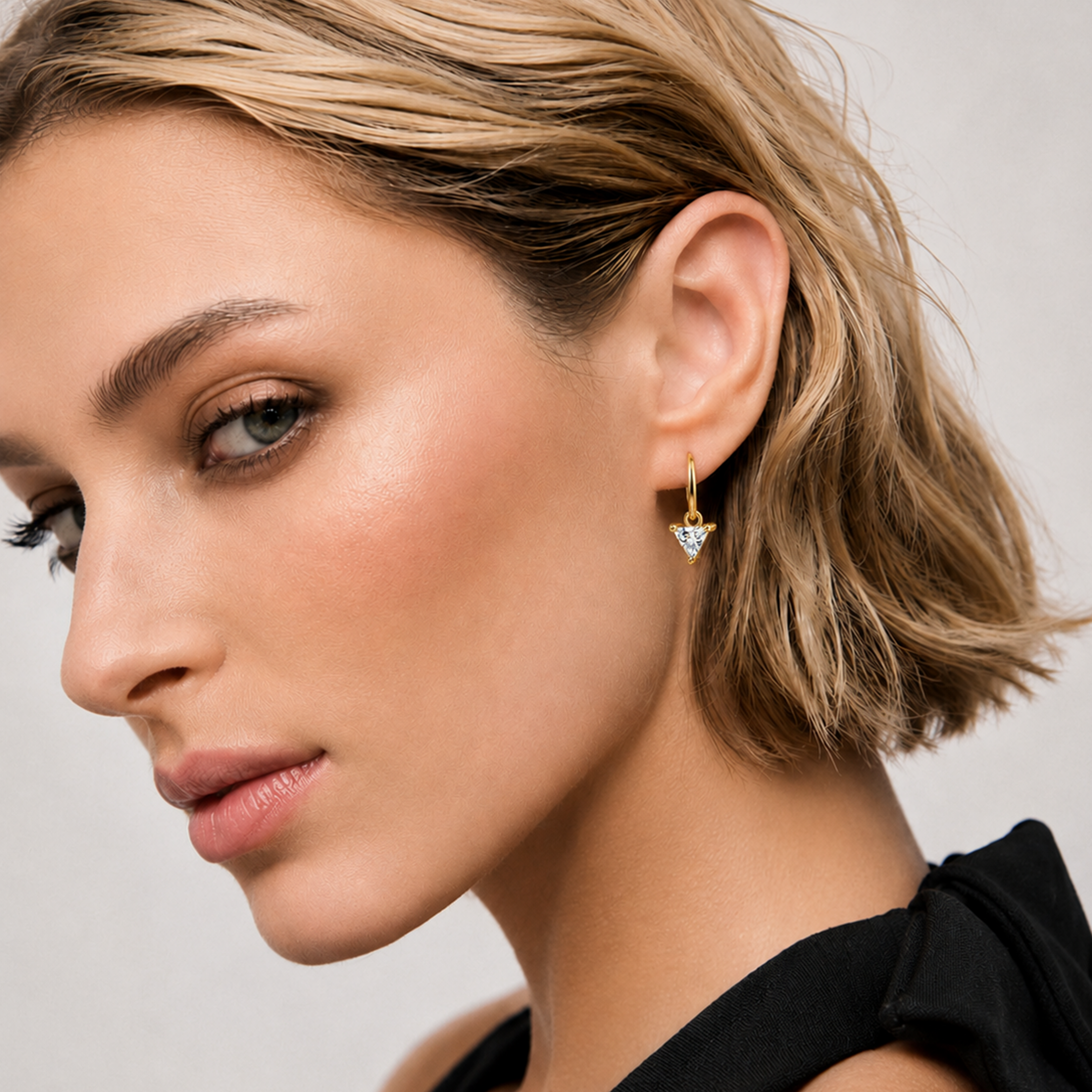 White and Black Zircon S925 Silver Earrings