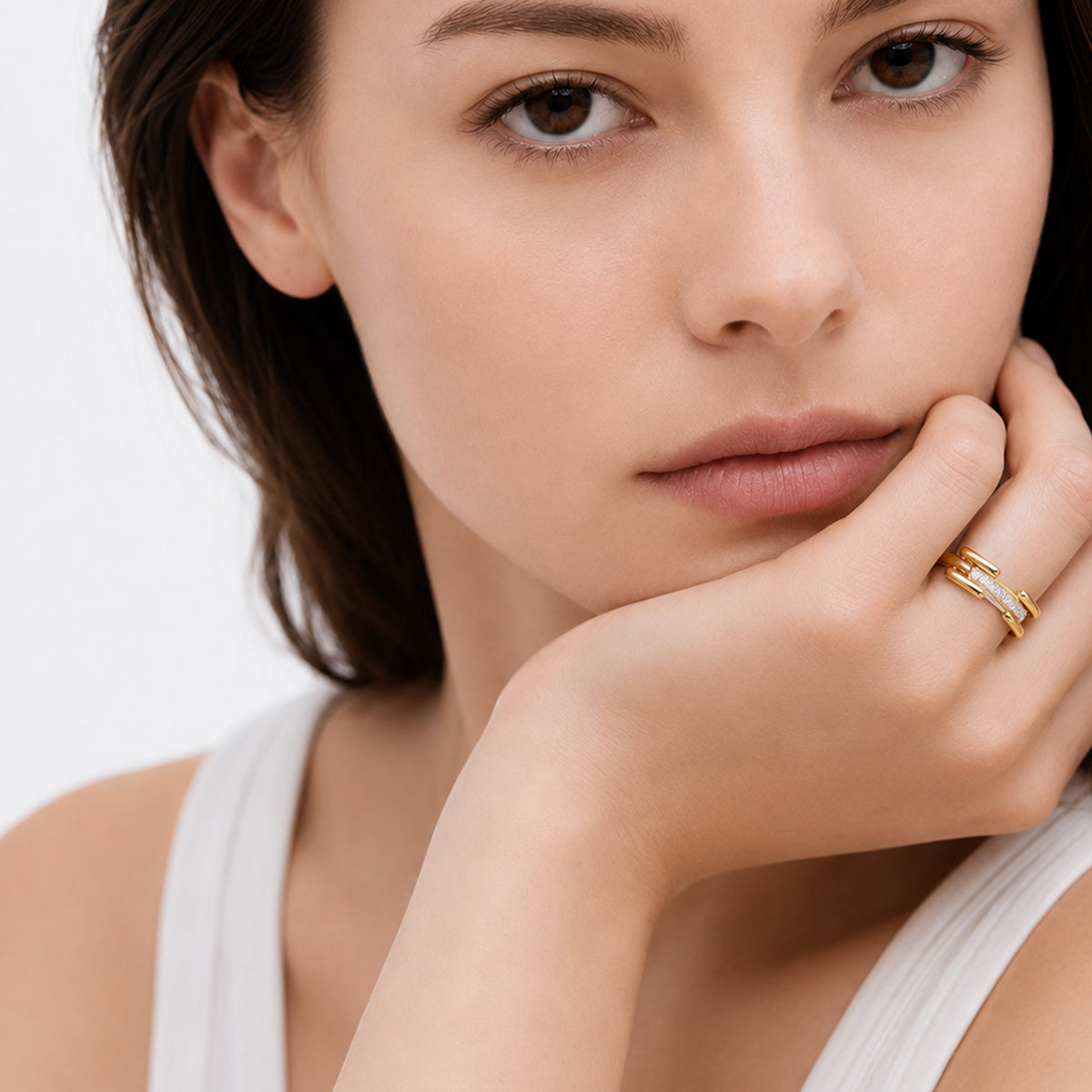 S925 CZ Multi-Band Adjustable Ring