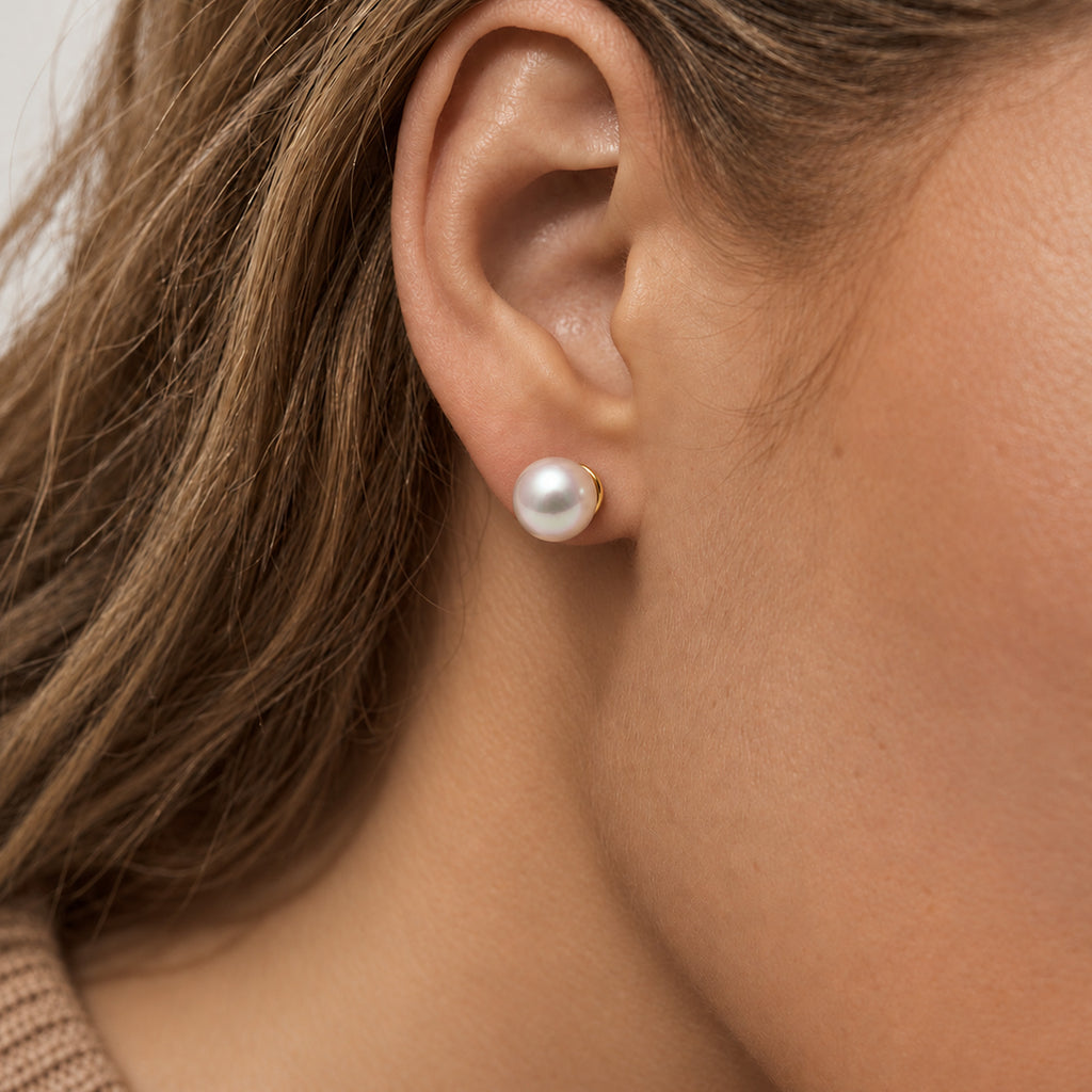 18K Gold-Plated Pearl Stud Earrings