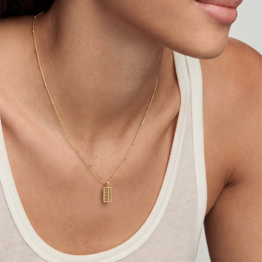 18K Gold-Plated Sterling Silver Abacus Necklace