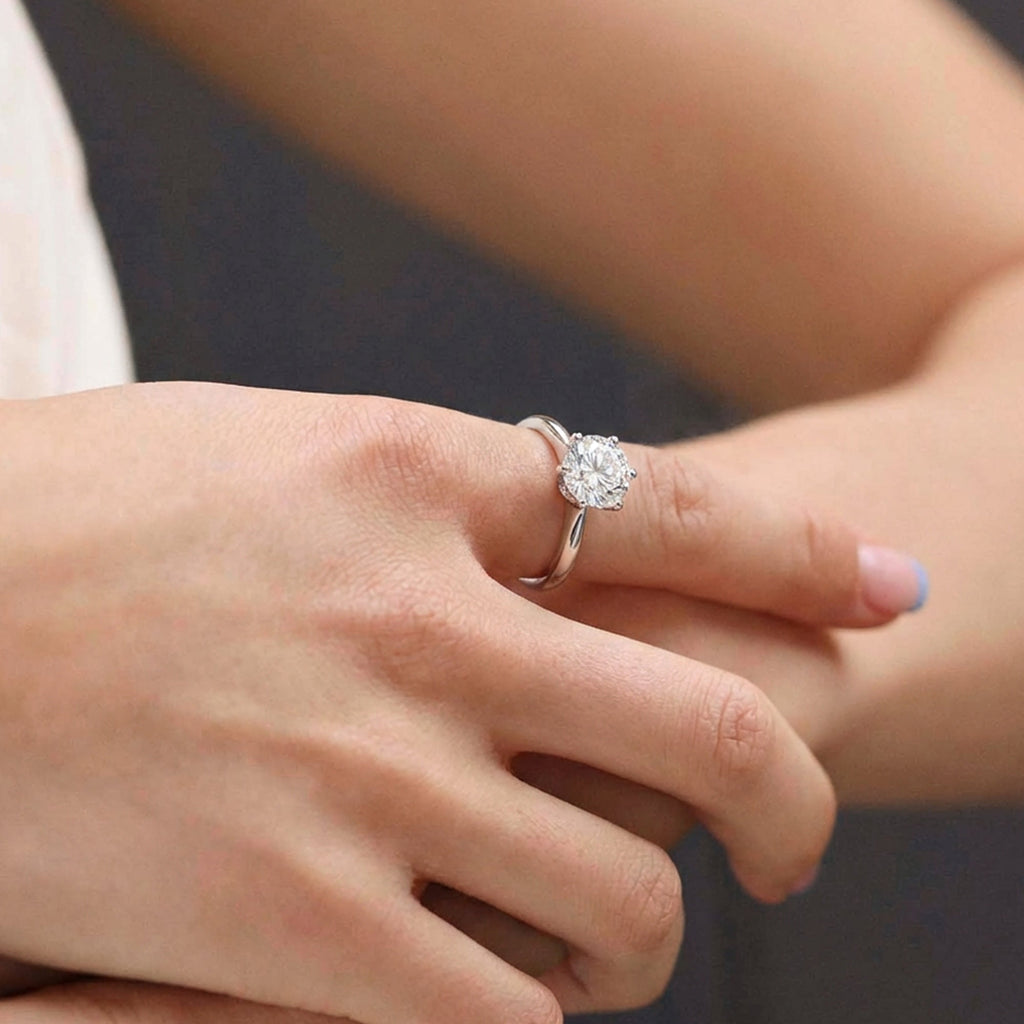 2 ct Round Moissanite S925 Solitaire Ring