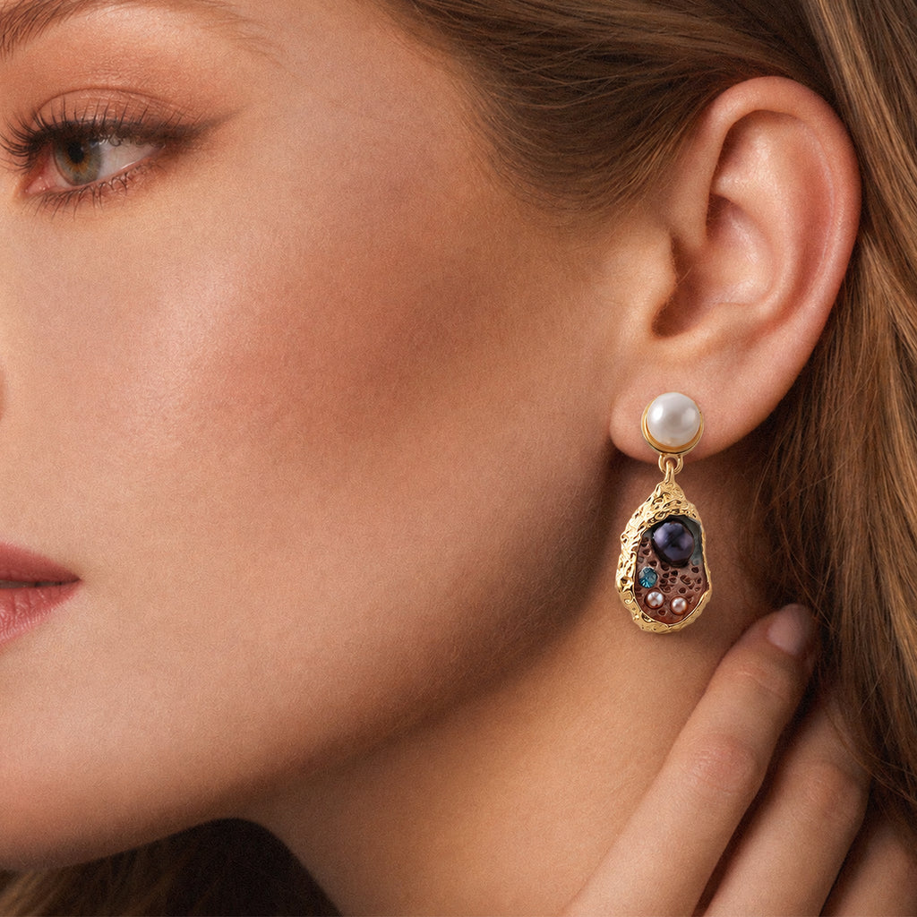 S925 Freshwater Pearl Teardrop Drop Earrings