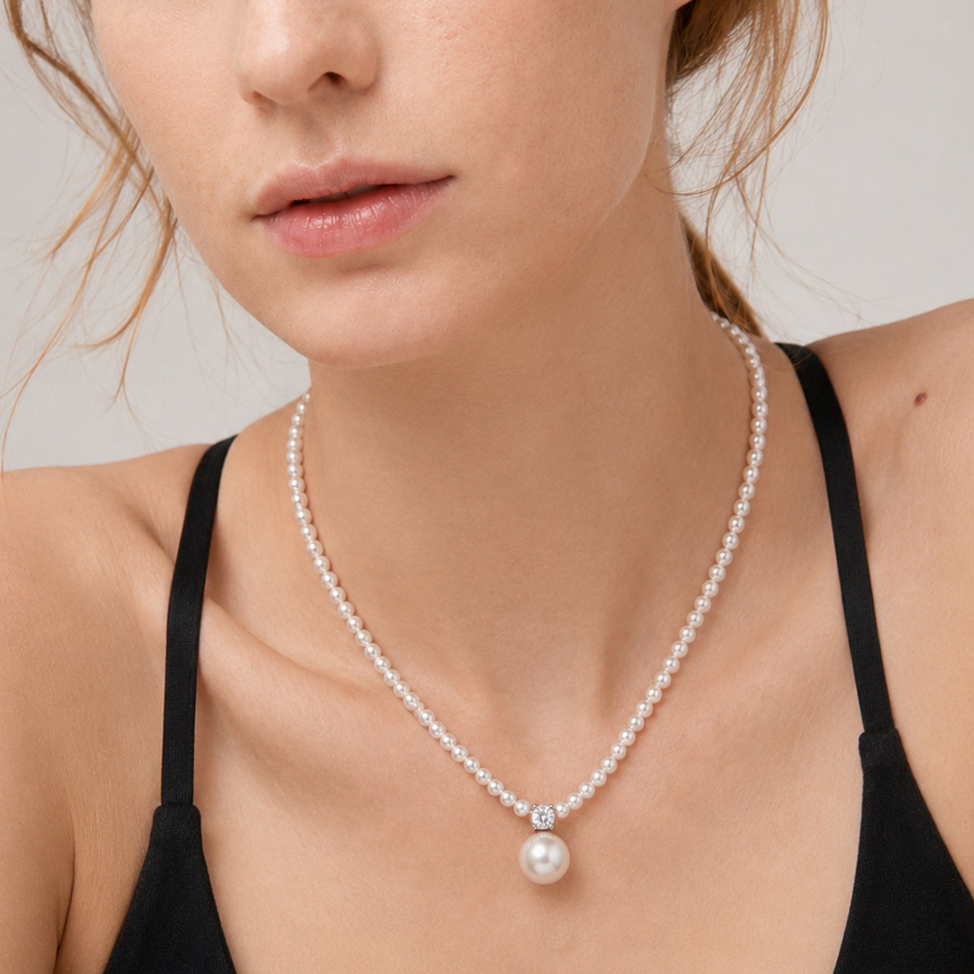 S925 Silver Pearl Drop Pendant Necklace