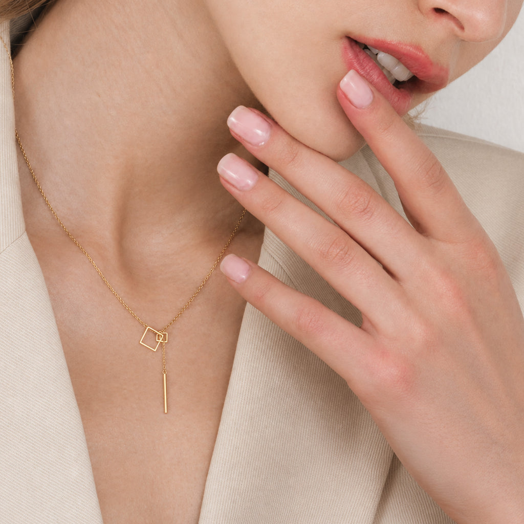 Gold-Plated S999 Silver Lariat Necklace