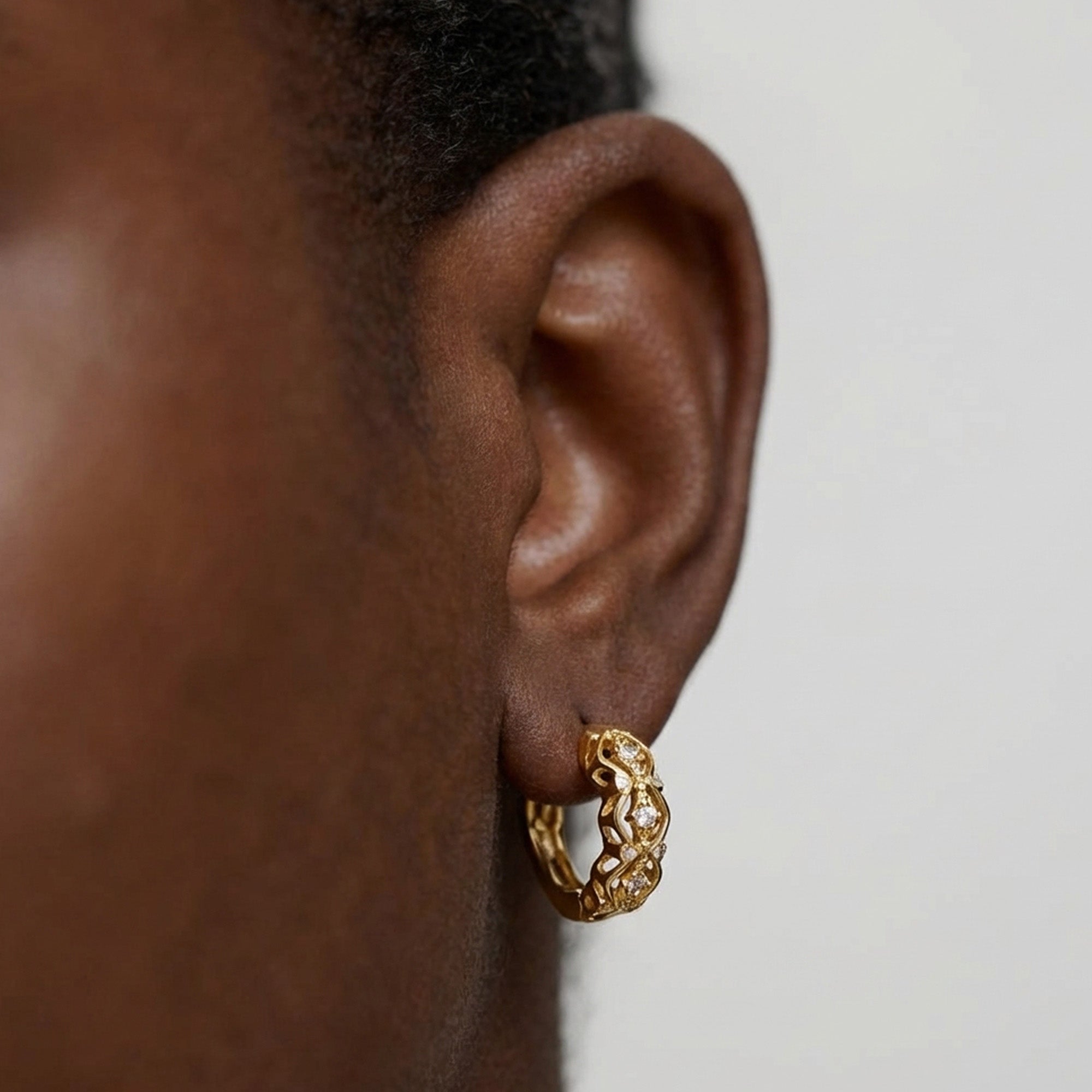 Interlaced Zirconia Huggie Earrings