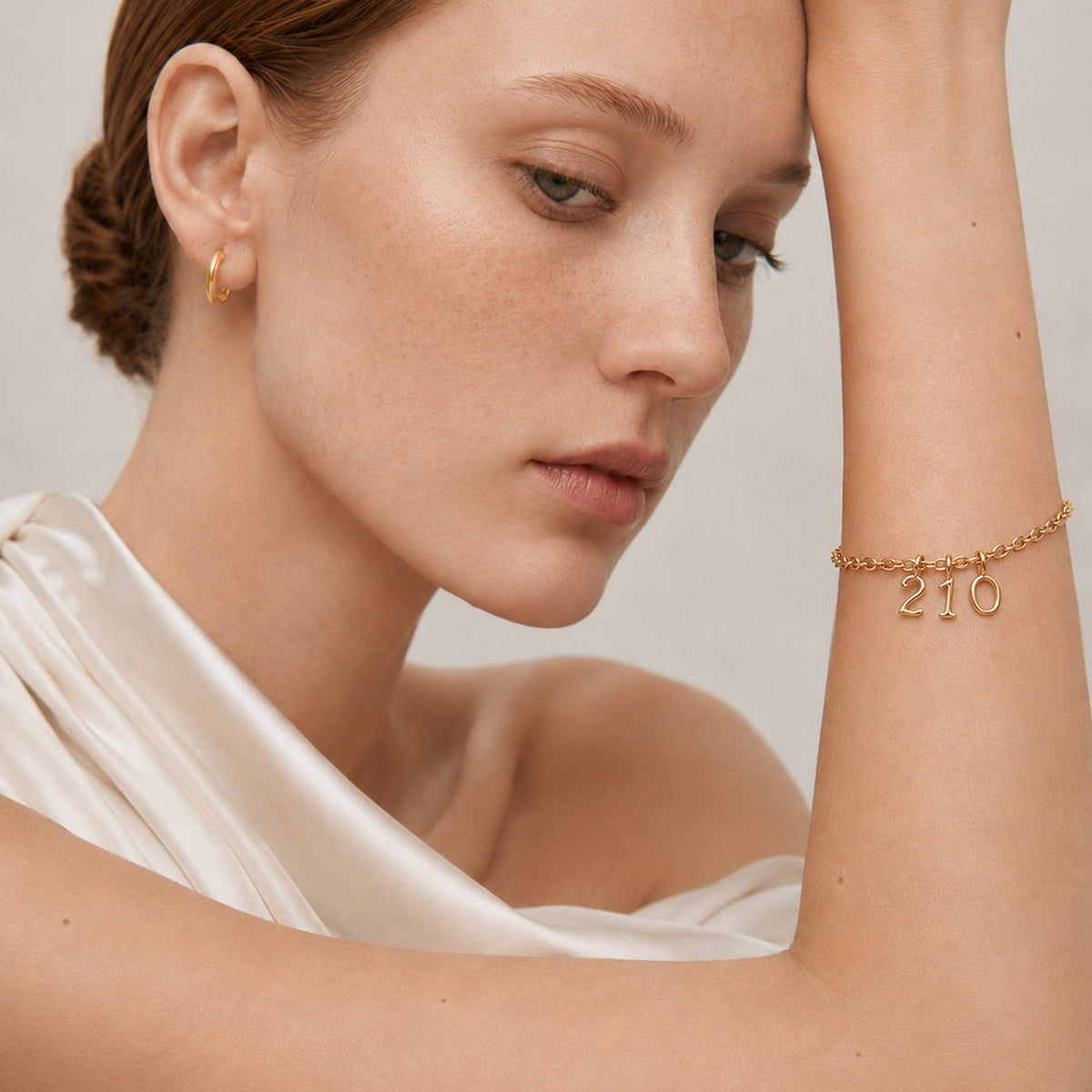 18K Gold-Plated Sterling Silver Number Charm Bracelet