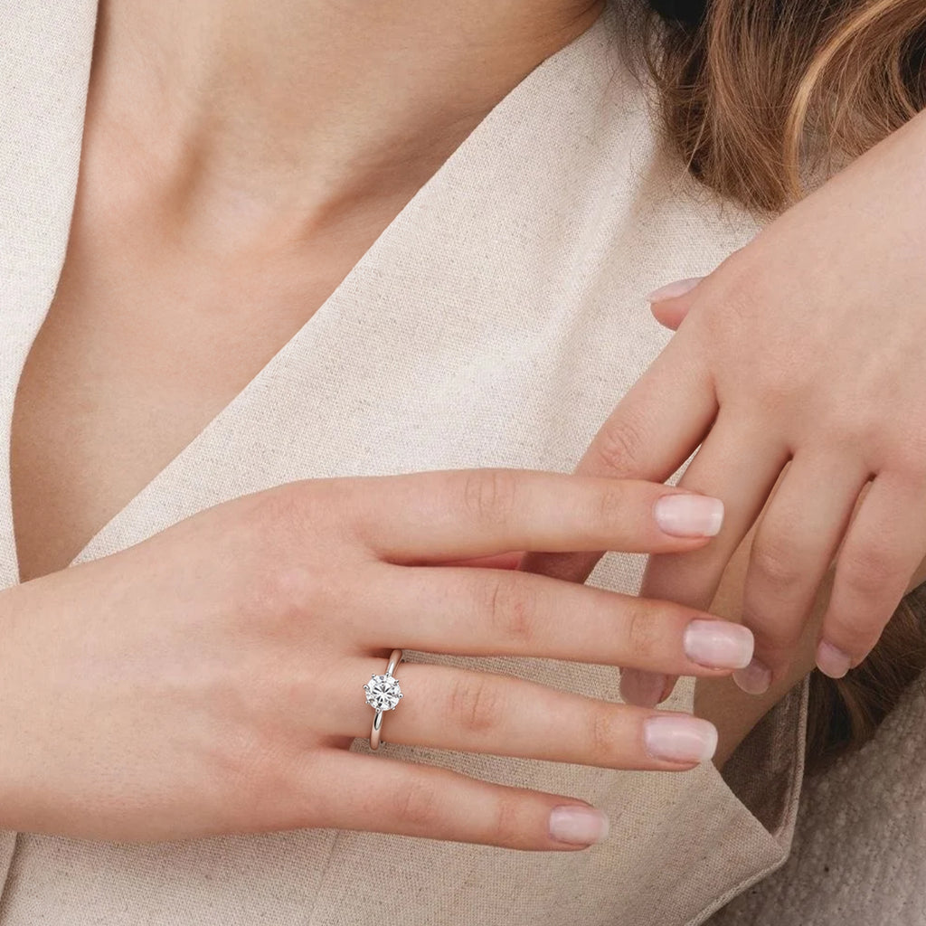 2 ct Round Moissanite S925 Solitaire Ring