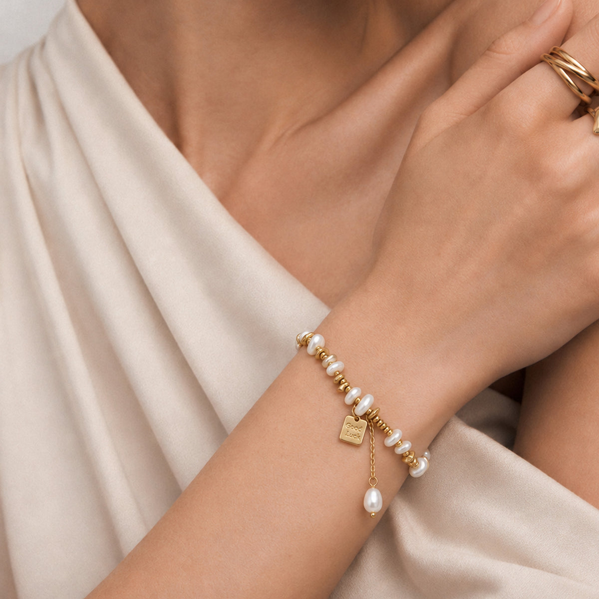 18K Gold-Plated Baroque Pearl Bracelet