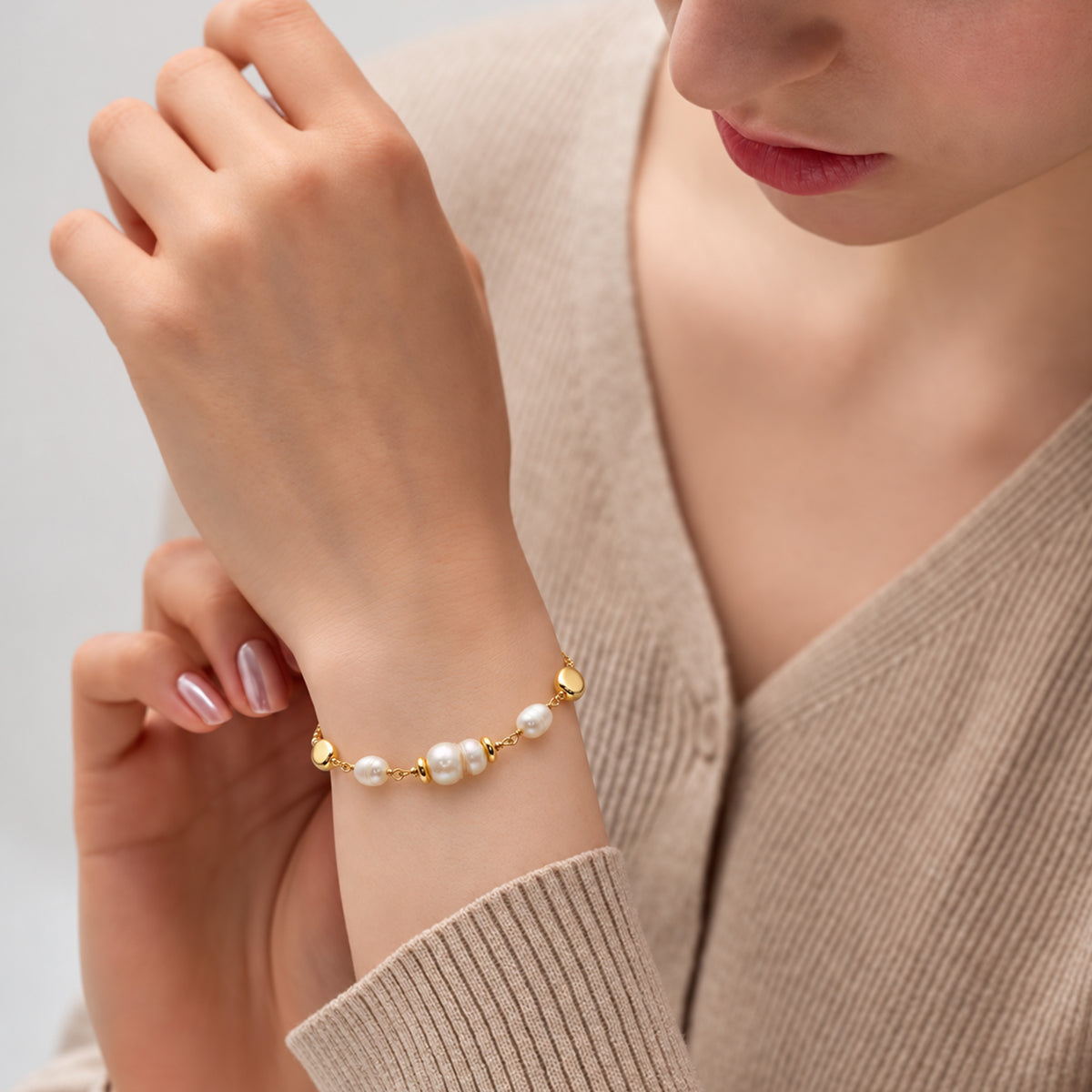 18K Gold-Plated Freshwater Pearl Bracelet