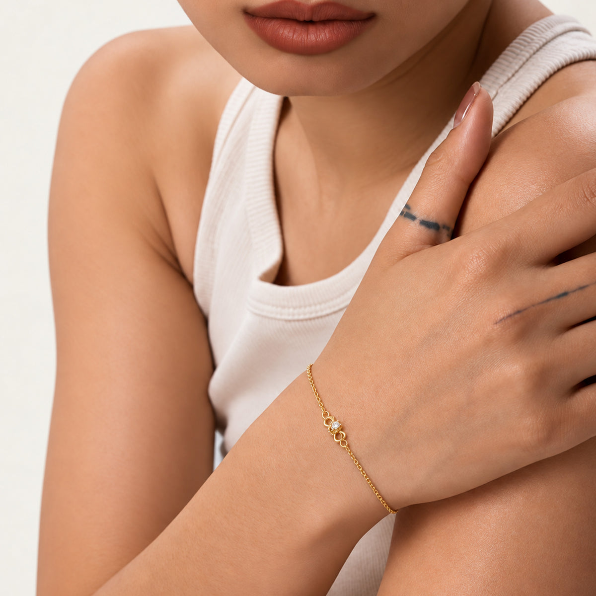 18K Gold-Plated Sterling Silver Bow Bracelet