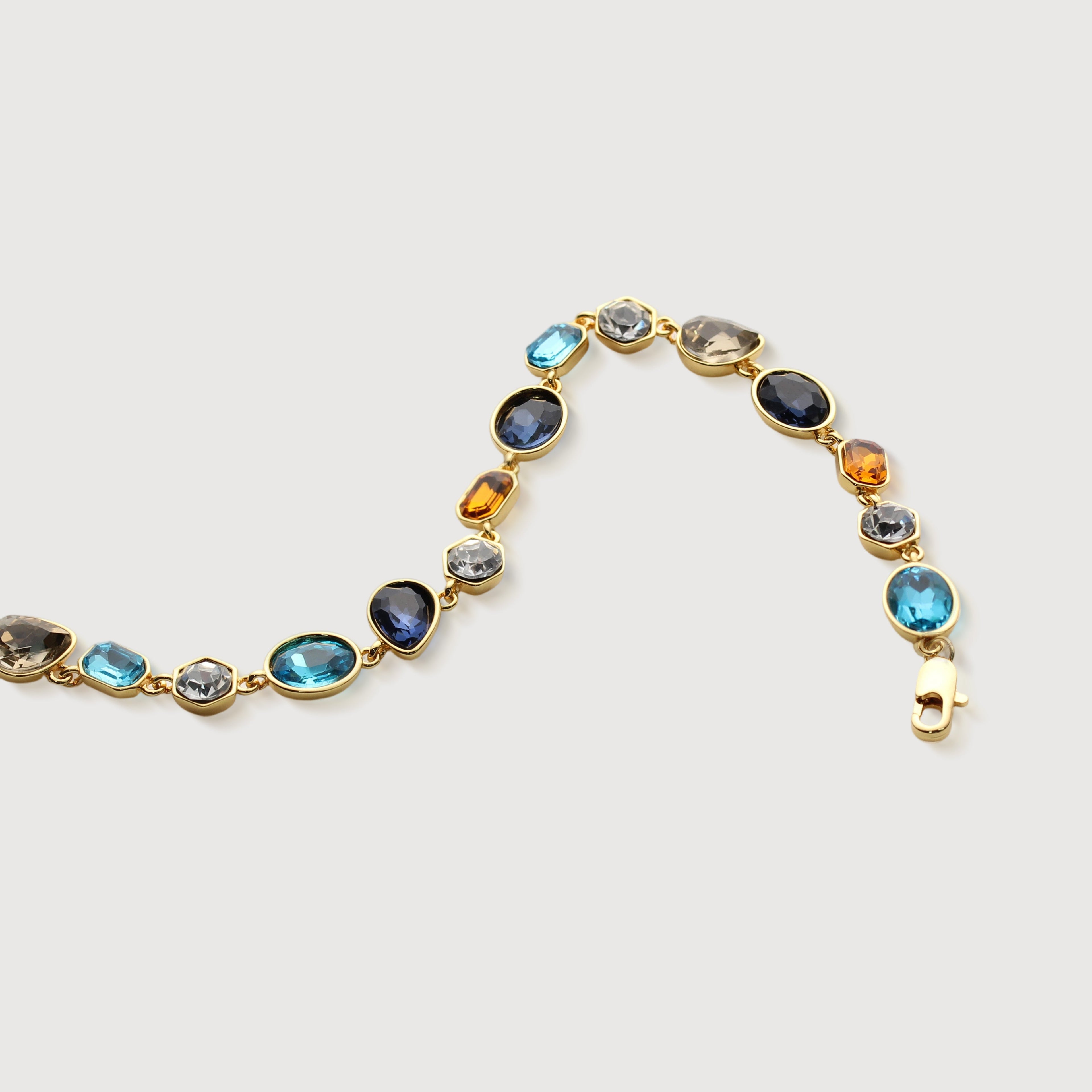 Gold-Plated Multicolor Crystal Bracelet
