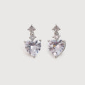 Heart-Cut Zircon Drop Stud Earrings