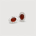 Tiger Eye Oval Stud Earrings