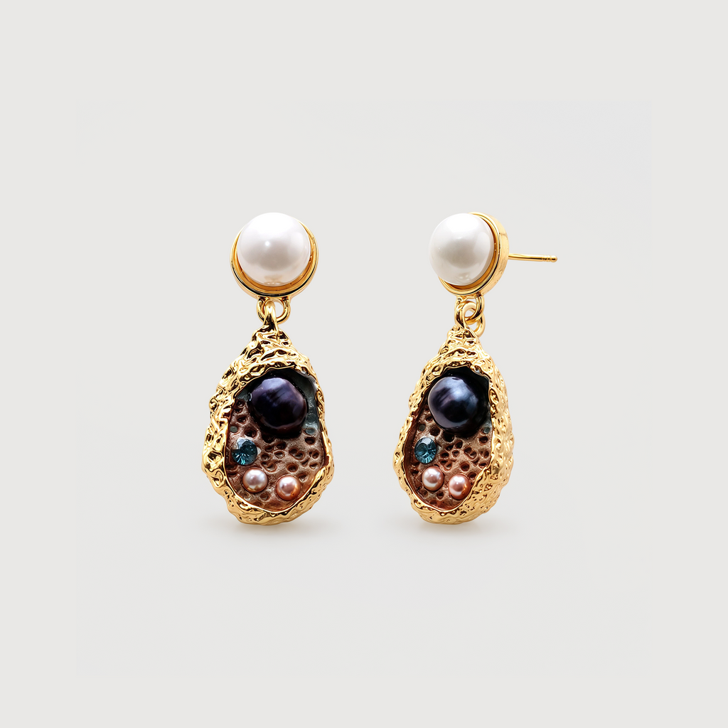 S925 Freshwater Pearl Teardrop Drop Earrings