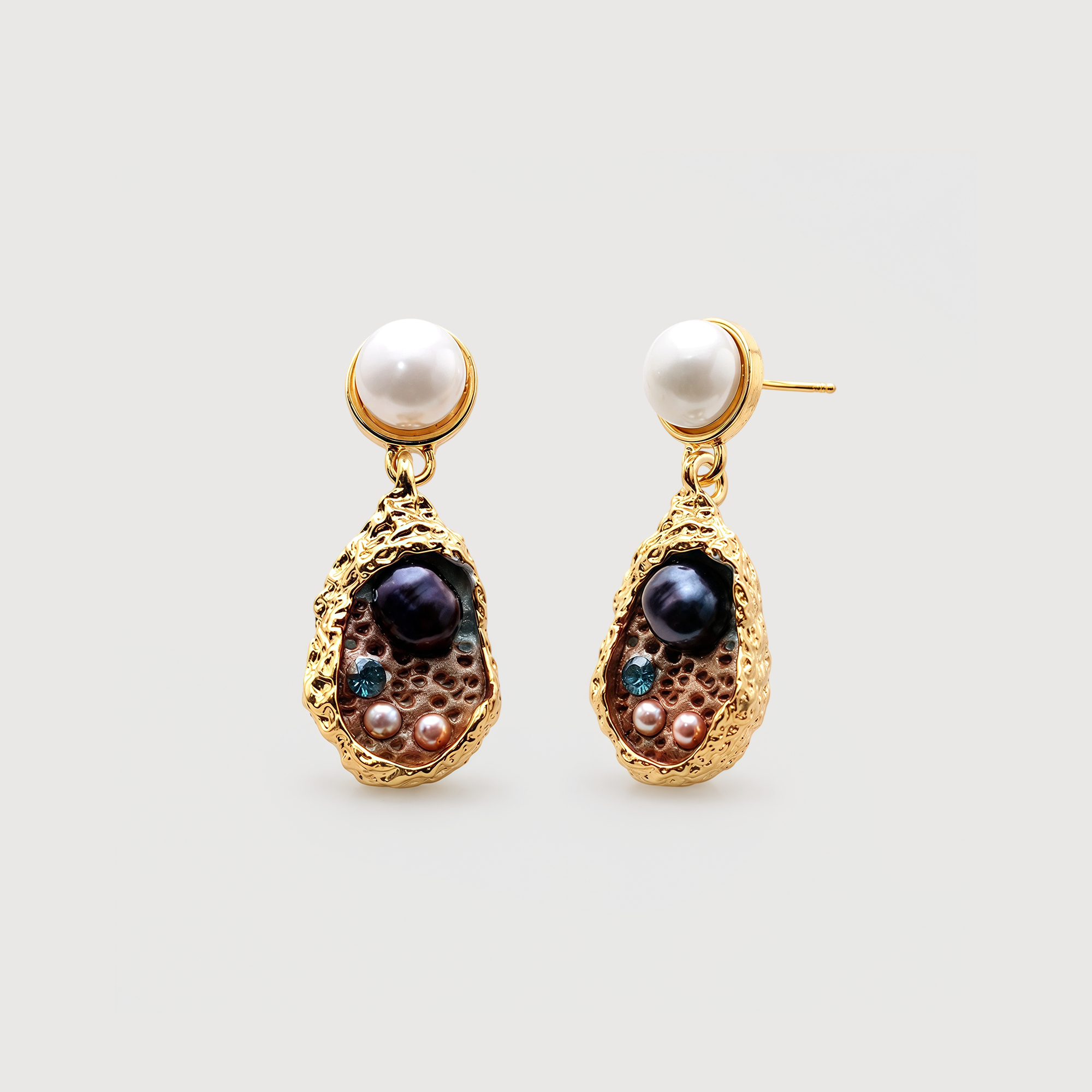 S925 Freshwater Pearl Teardrop Drop Earrings