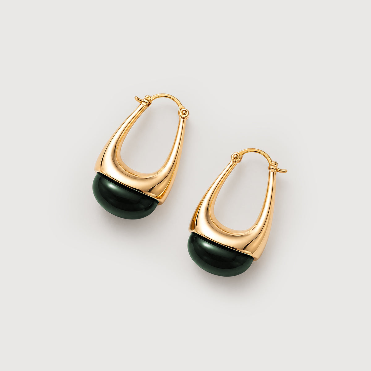 Resin Accent Sculptural Drop Hoop Earrings