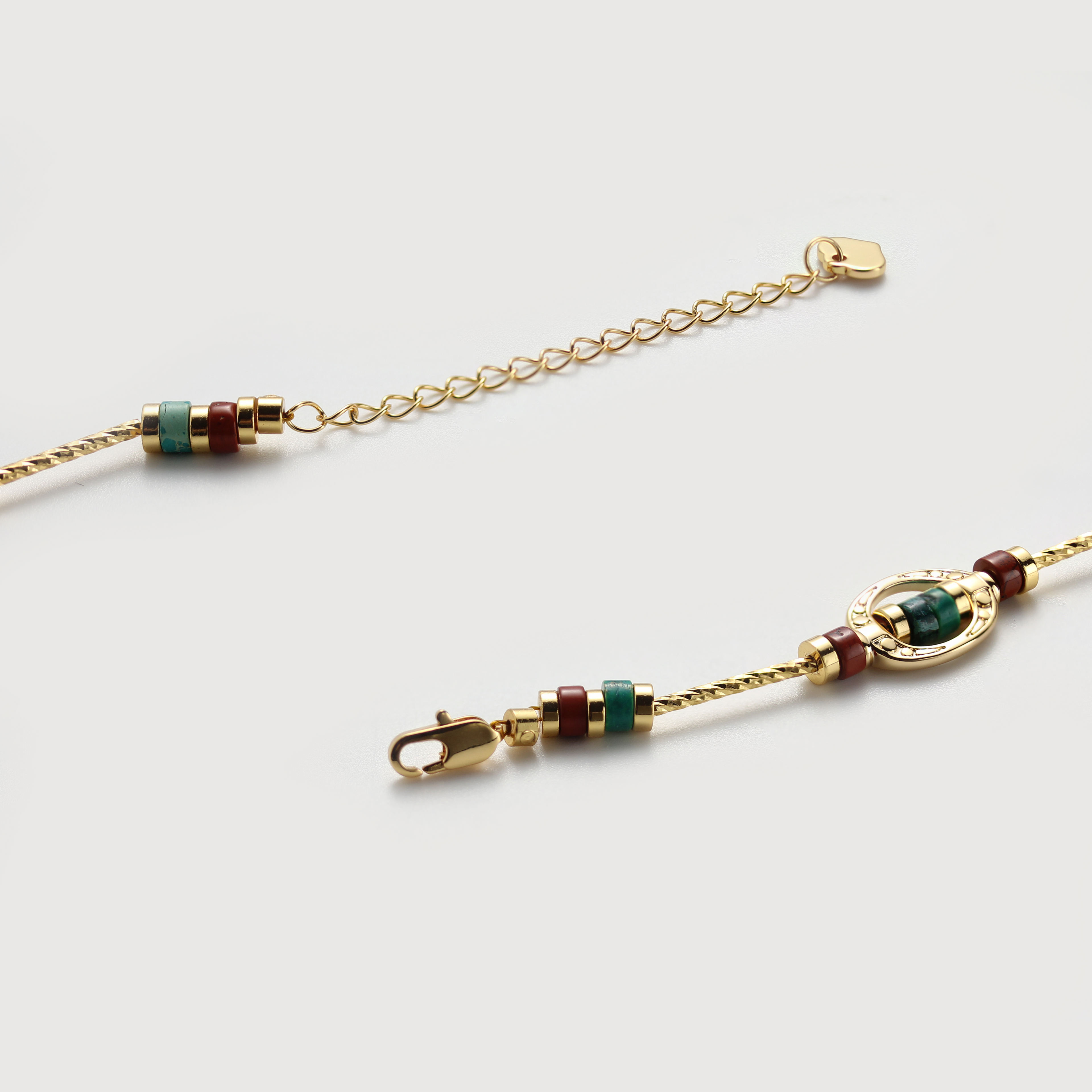 Gold-Plated Mixed Natural Stone Bracelet