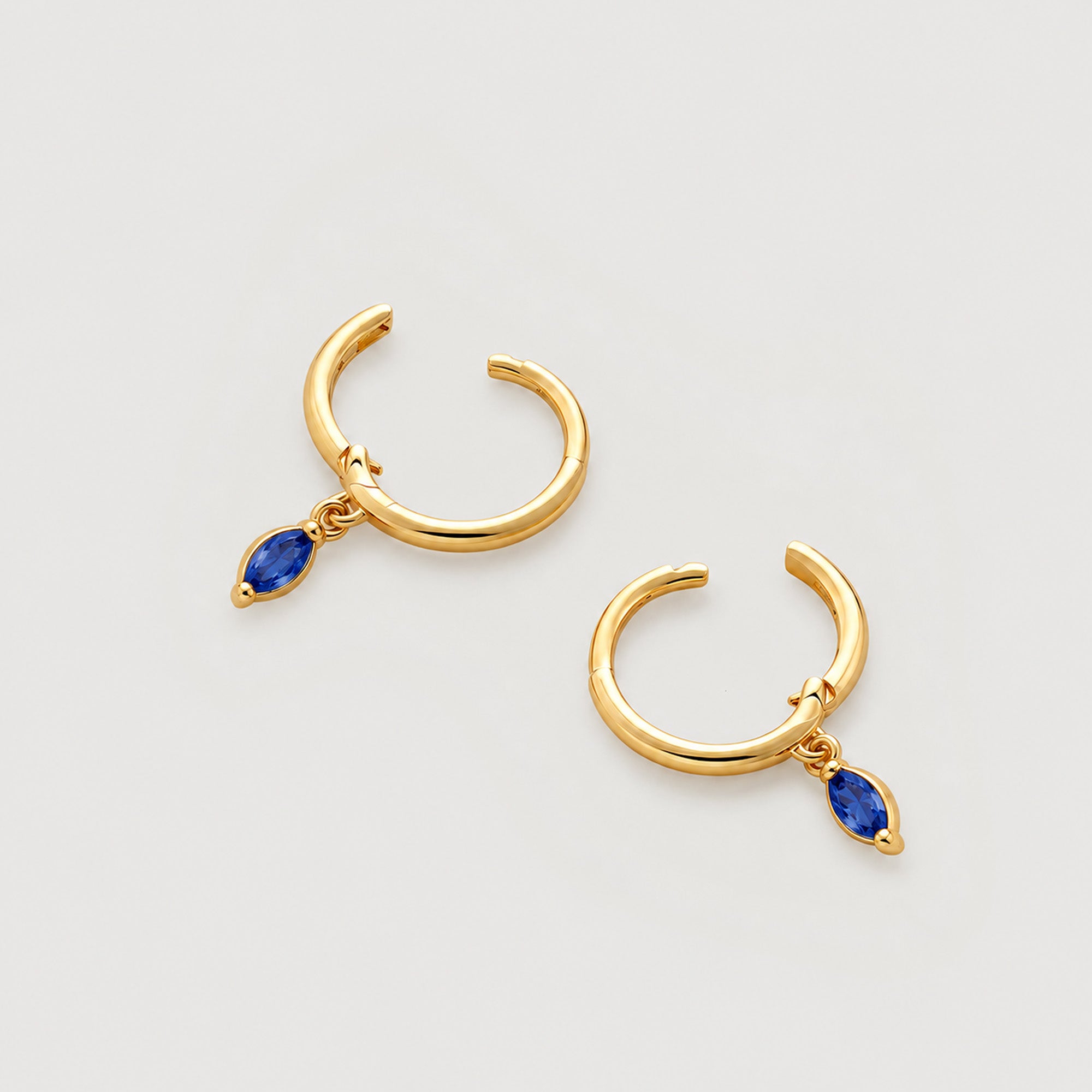 Marquise Natural Stone Huggie Earrings