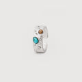 Turquoise Hammered Adjustable Copper Ring
