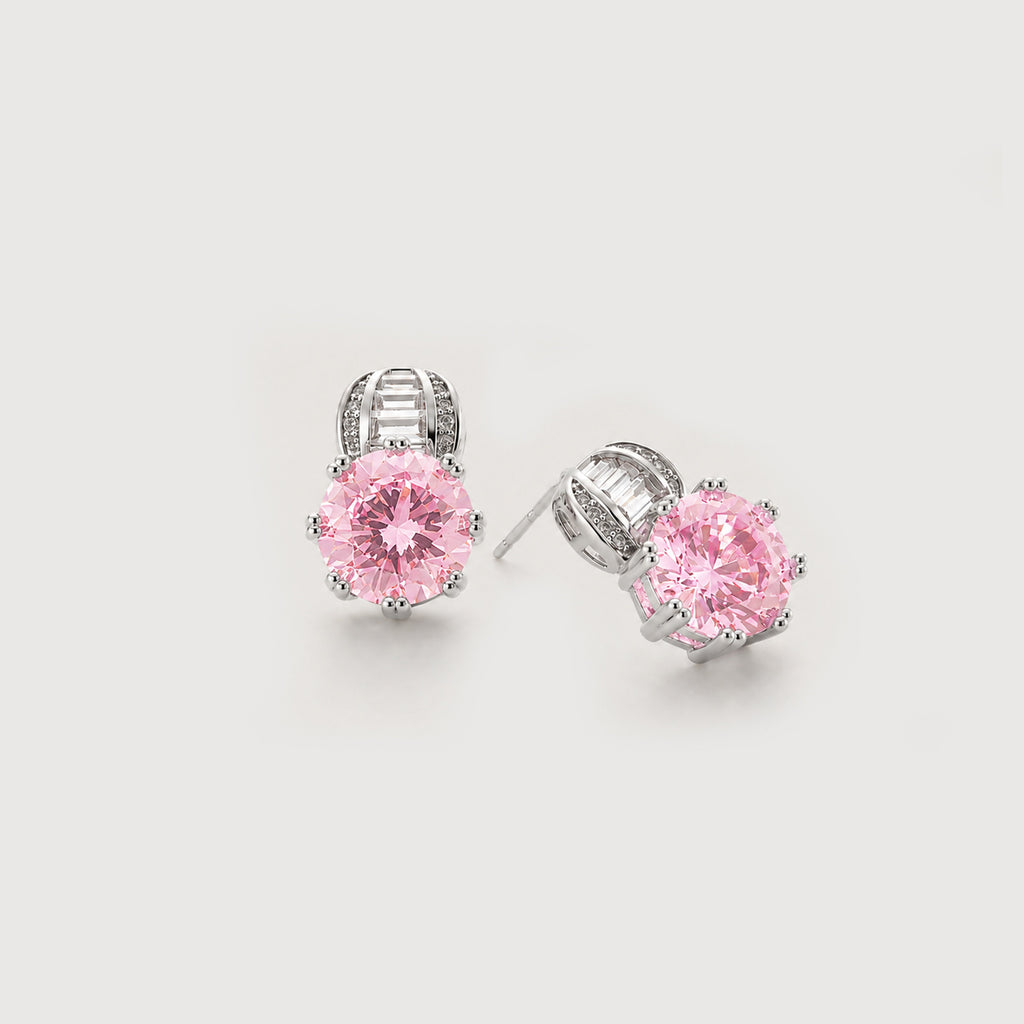 Crystal Round Drop Stud Earrings