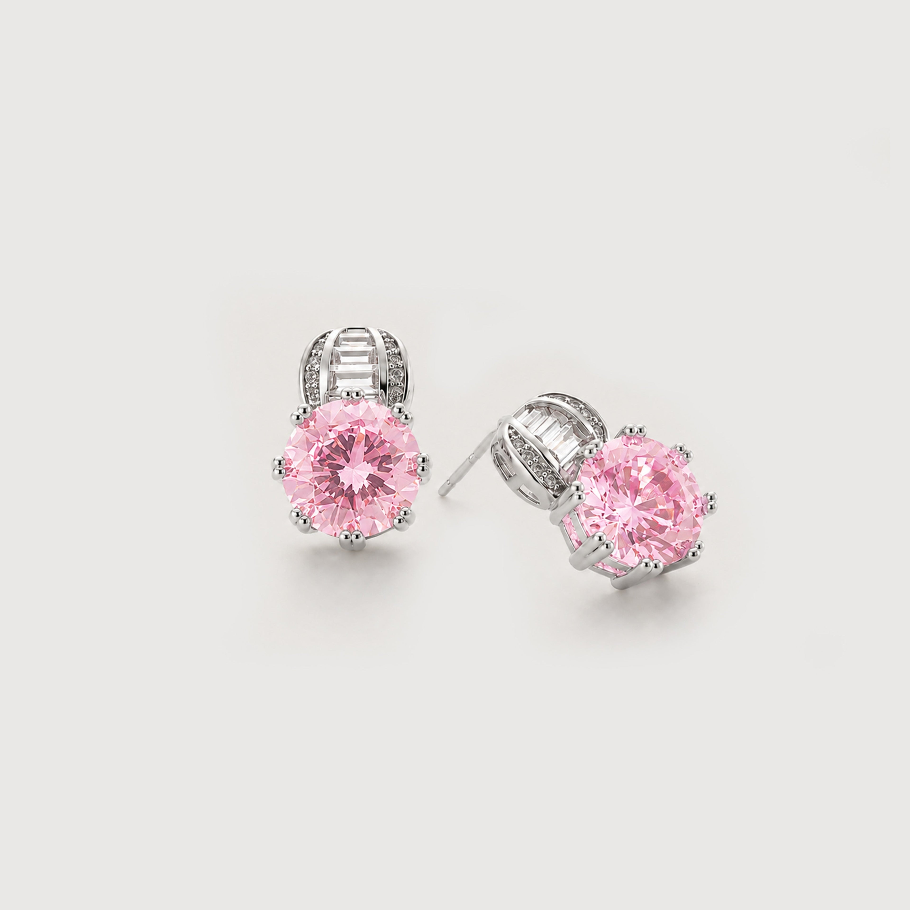 Crystal Round Drop Stud Earrings