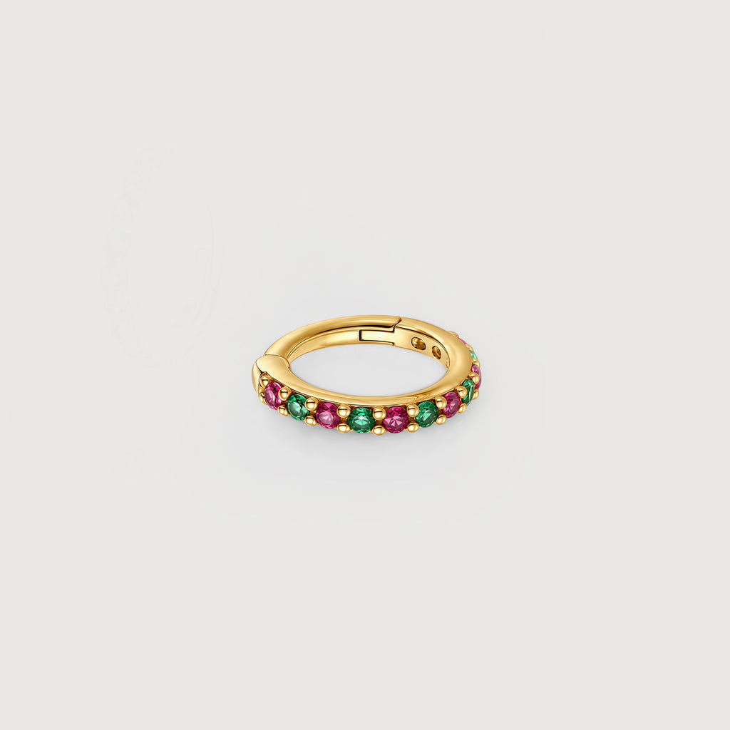 Multicolor Zircon Hoop Earrings