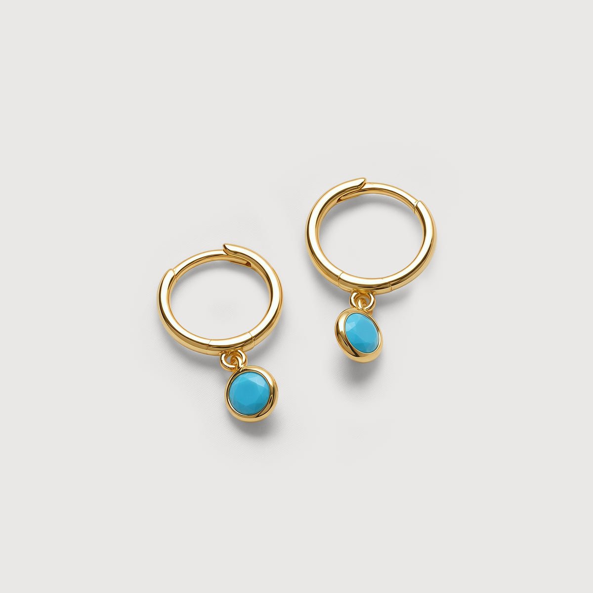 5A CZ Bezel Drop Huggie Hoop Earrings
