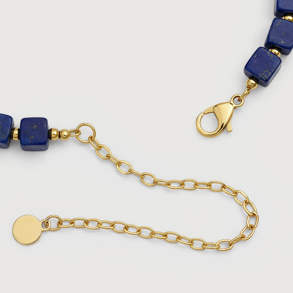 Lapis Lazuli Cube Bead Necklace