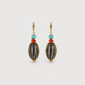 Gold-Plated Turquoise Beaded Drop Earrings