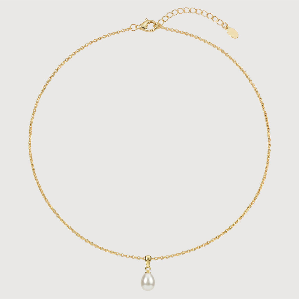 Gold-Plated Sterling Silver Pearl Necklace