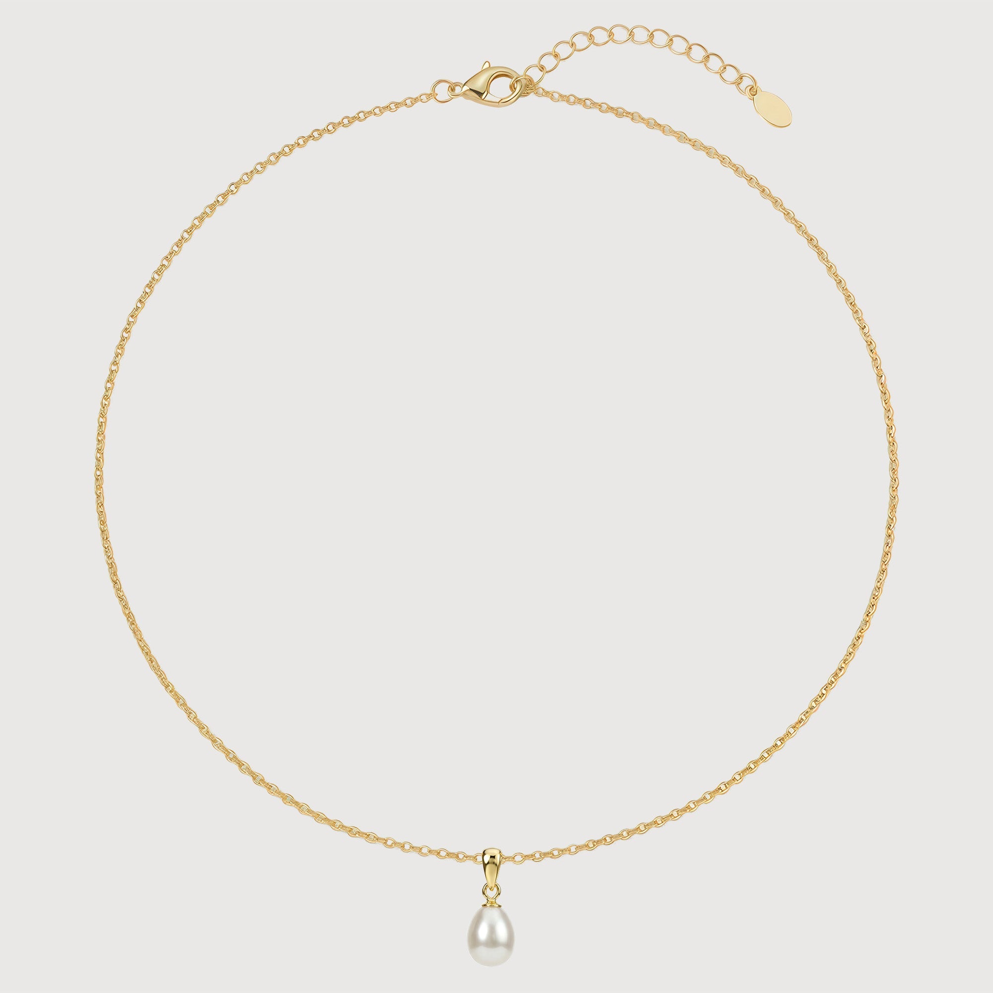 Gold-Plated Sterling Silver Pearl Necklace