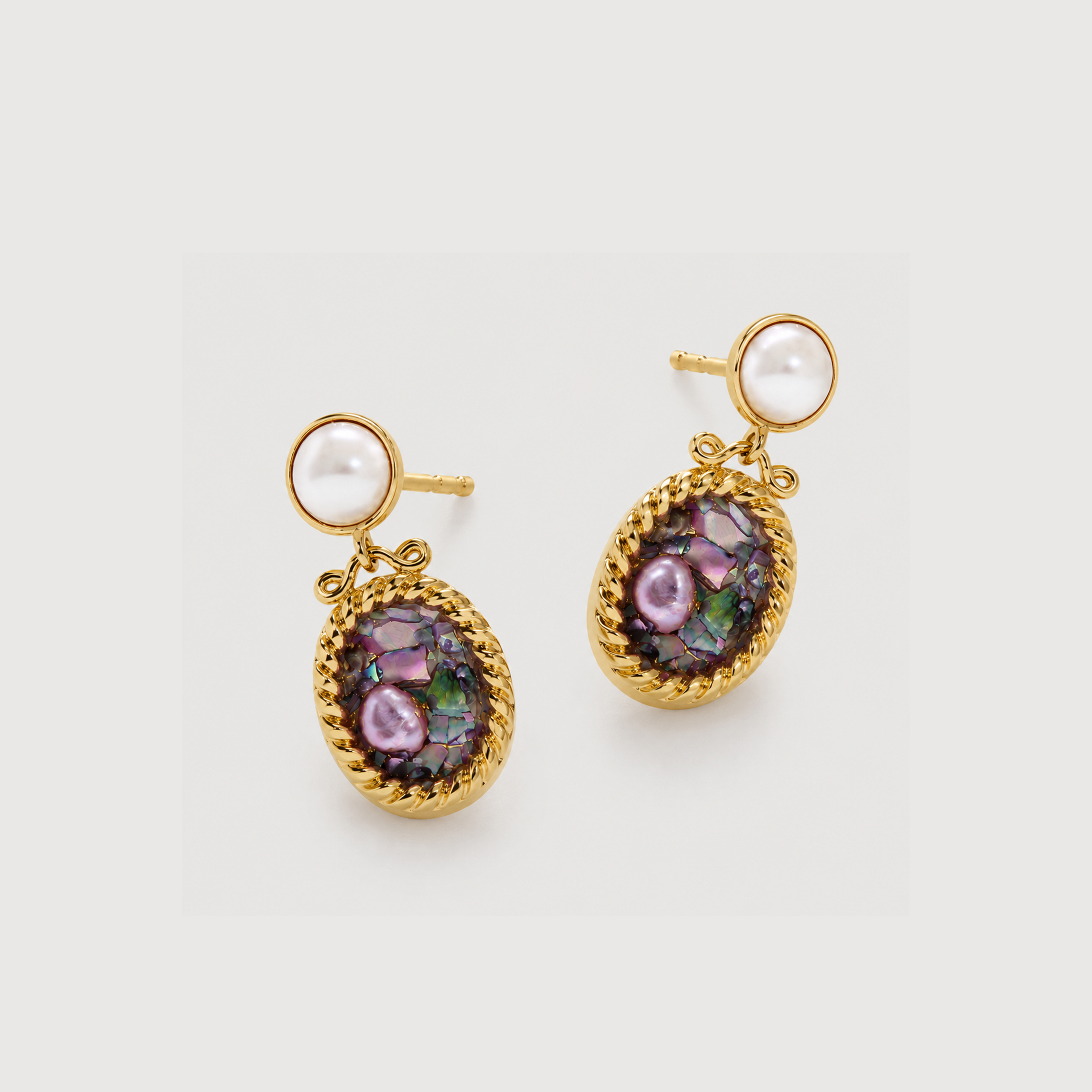 Freshwater Pearl & Shell S925 Drop Earrings