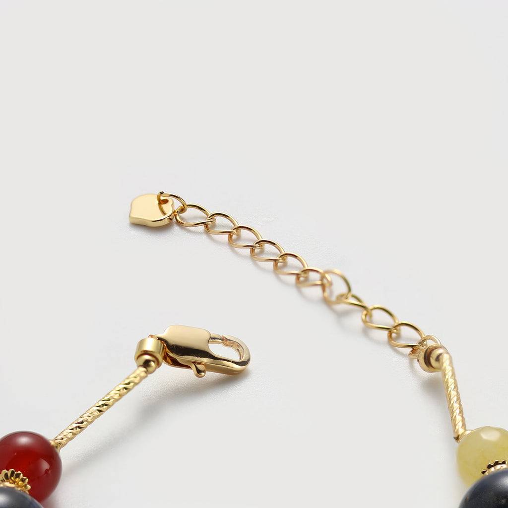 Gold-Plated Multicolor Ceramic Bead Bracelet